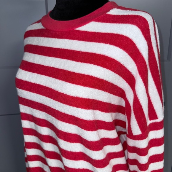 SUZIE KONDI The Sifnos Terry Sweatshirt Crewneck Oversized Drop Shoulder L $300 - Picture 5 of 11